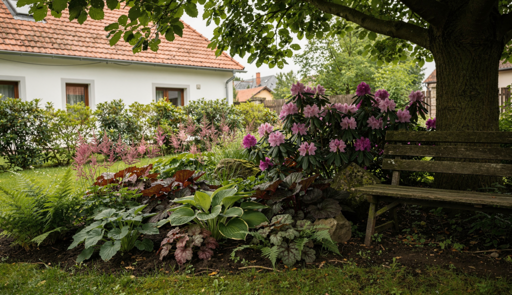 stinná místa na zahradě